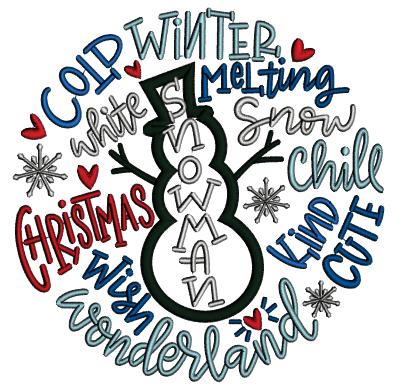 Cold Winter Christmas Wonderland Applique Machine Embroidery Design Digitized Pattern