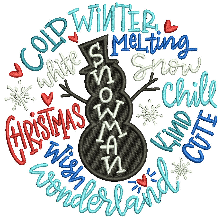 Cold Winter Christmas Wonderland Filled Machine Embroidery Design Digitized Pattern