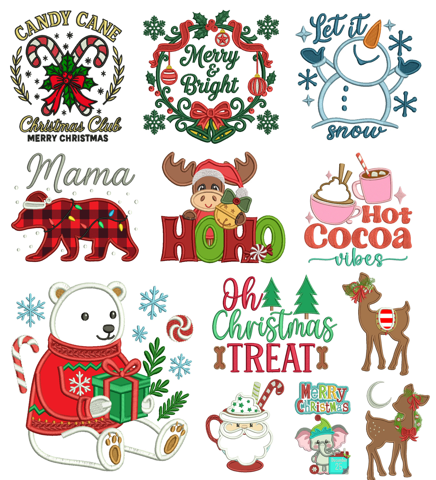 Christmas Machine Embroidery Designs Set 4 - 24 Designs
