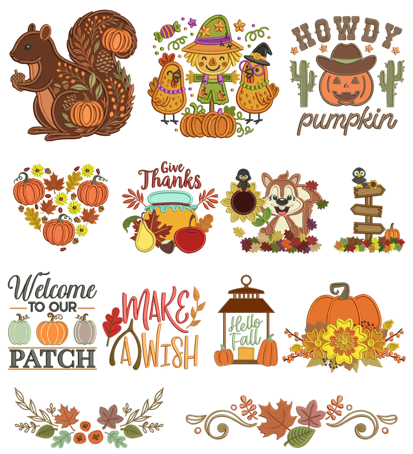 Fall Machine Embroidery Set 2 - 24 Machine Embroidery Designs
