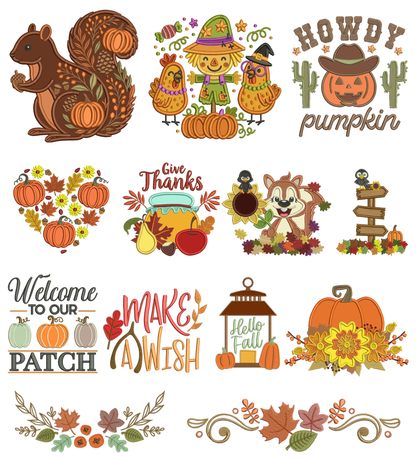 Fall Machine Embroidery Set 2 - 24 Machine Embroidery Designs