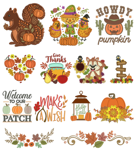 Fall Machine Embroidery Set 2 - 24 Machine Embroidery Designs
