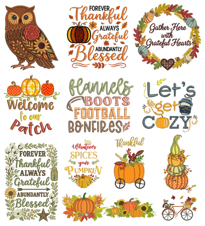 Thanksgiving Set 5 - 24 Machine Embroidery Designs