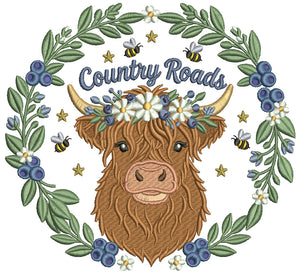 Highland Cow Embroidery Designs