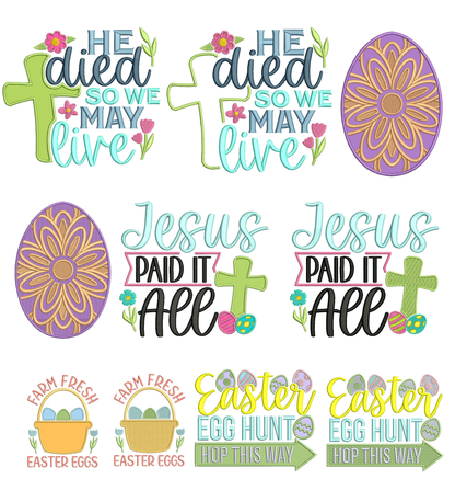 🐇 Easter Power Stitch Collection #4– 10 Embroidery Designs with Appliqué and Filled In