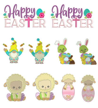 🌸 Easter Complete Stitch Collection #5 – 10 Designs (Appliqué and Filled In Included)