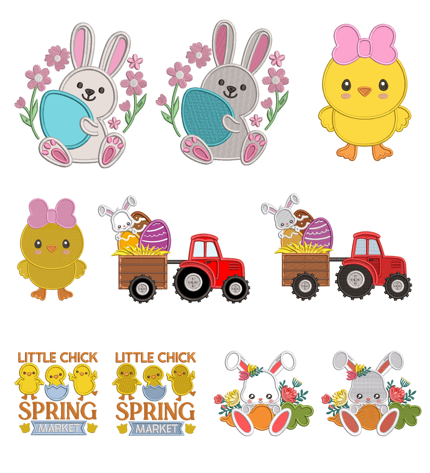 🐇 Easter Creative Flex Bundle #6 – 10 Designs with Appliqué and Filled In Versions