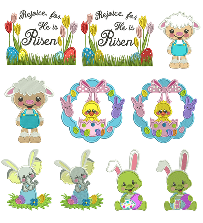 🌸 Easter Embroidery Power Bundle #3 – 10 Designs (Appliqué and Filled In Files Included)