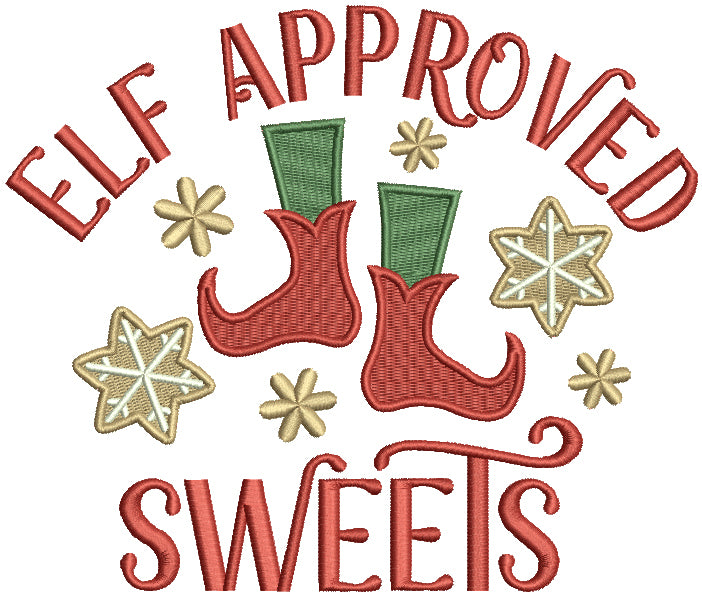 Elf Approved Sweets Christmas Filled Machine Embroidery Design Digitized Pattern