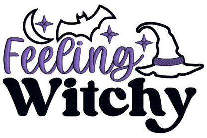 Feeling Witchy Halloween Applique Machine Embroidery Design Digitized Pattern