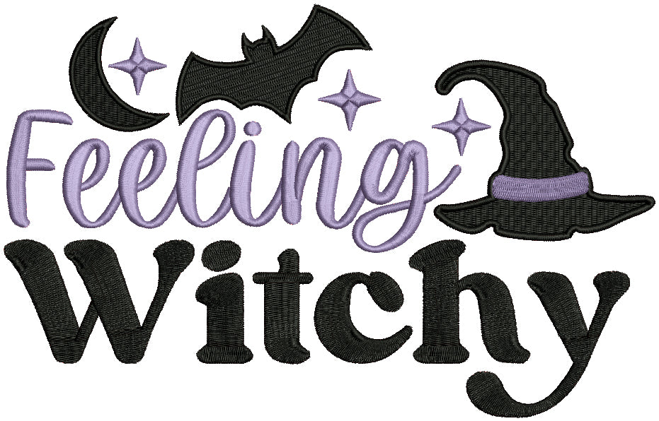 Feeling Witchy Halloween Filled Machine Embroidery Design Digitized Pattern