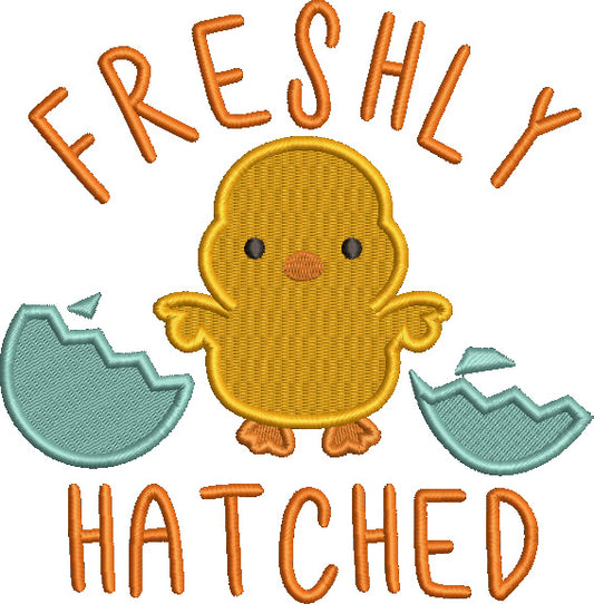 Freshly Hatched Little Chick Easter Filled Machine Embroidery Design Digitized Pattern