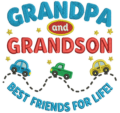 🚗🌟❤️ Grandpa and Grandson – Best Friends for Life: Cars and Stars Filled Machine Embroidery Design