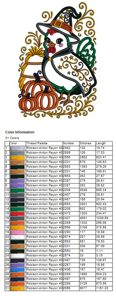 Fall Owl Witch Applique Machine Embroidery Design