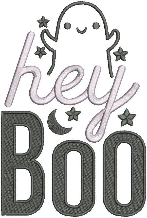 Hey Boo Ghost Filled Machine Embroidery Design Digitized Pattern ...