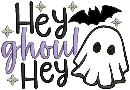 Hey Ghoul Hey Halloween Applique Machine Embroidery Design Digitized Pattern