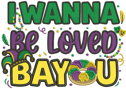 I Wanna Be Loved BAOU – Doughnut Mardi Gras Applique Machine Embroidery Design