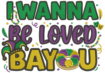 🍩🎭 I Wanna Be Loved BAOU – Doughnut Mardi Gras Filled Machine Embroidery Design