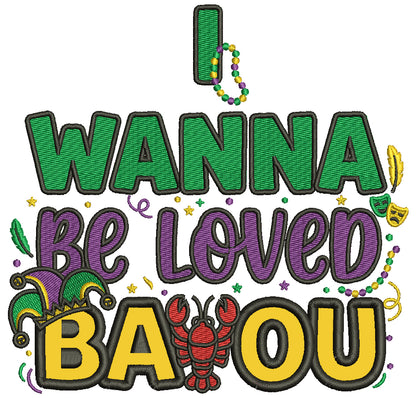I Wanna Be Loved BAOU – Lobster Mardi Gras Applique Machine Embroidery Design