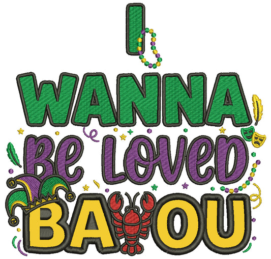 I Wanna Be Loved BAOU – Lobster Mardi Gras Applique Machine Embroidery Design