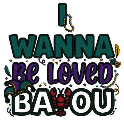 I Wanna Be Loved BAOU – Lobster Mardi Gras Applique Machine Embroidery Design