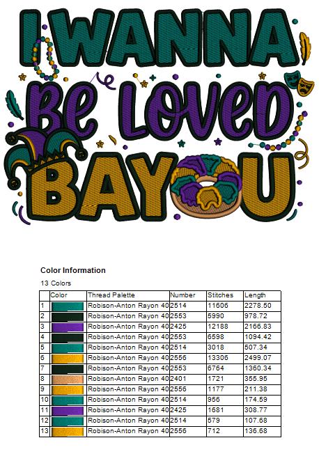 🍩🎭 I Wanna Be Loved BAOU – Doughnut Mardi Gras Filled Machine Embroidery Design
