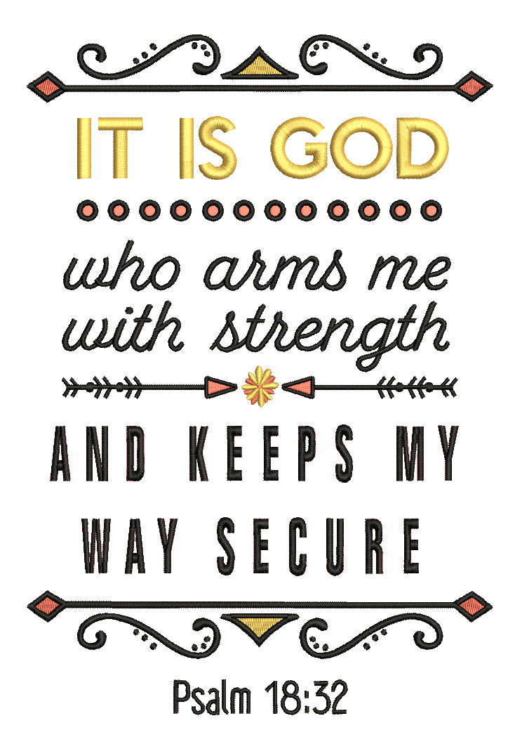 It Is God Who Arms Me With Strength And Keeps My Way Secure Psalm 18-3 ...