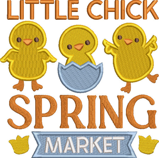 Little Chick Spring Market Easter Filled Machine Embroidery Design Digitized Pattern