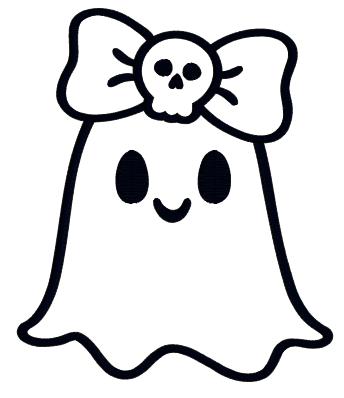 Little Cute Baby Girl Ghost Halloween Applique Machine Embroidery Design Digitized Pattern