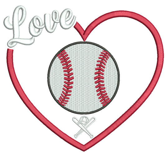 ⚾❤️ Love Baseball Heart – Sports Filled Machine Embroidery Design ❤️⚾