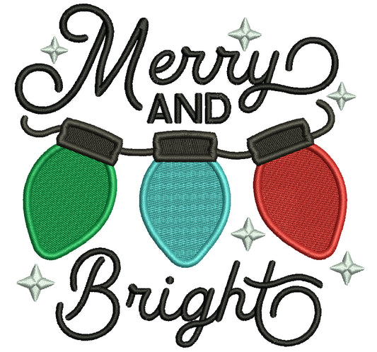 Merry And Bright Three Ornaments Christmas Filled Machine Embroidery Design Digitized Pattern