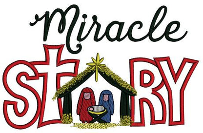 Miracle Story Birth Of Jesus Christmas Applique Machine Embroidery Design Digitized Pattern