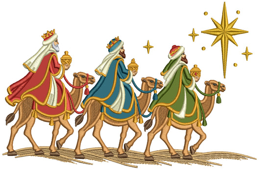 Nativity Scene Three Wise Men Christmas Machine Embroidery Design - Applique