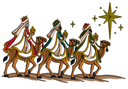 Nativity Scene Three Wise Men Christmas Machine Embroidery Design - Applique