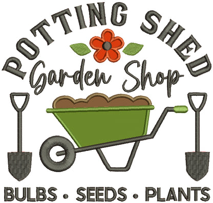 Potting Shed Garden Shop Applique Machine Embroidery Design Digitized Pattern