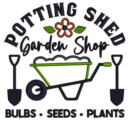 Potting Shed Garden Shop Applique Machine Embroidery Design Digitized Pattern