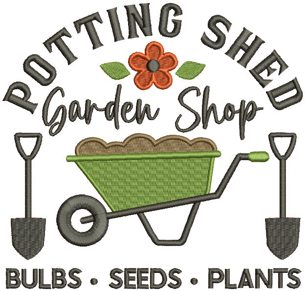 Potting Shed Garden Shop Filled Machine Embroidery Design Digitized Pattern