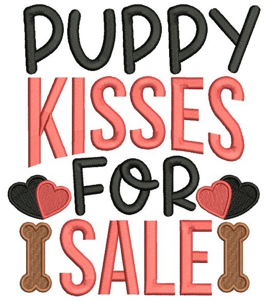 Puppy Kisses For Sale Dog Bones And Hearts Valentine's Day Love Filled Machine Embroidery Design Digitized Pattern