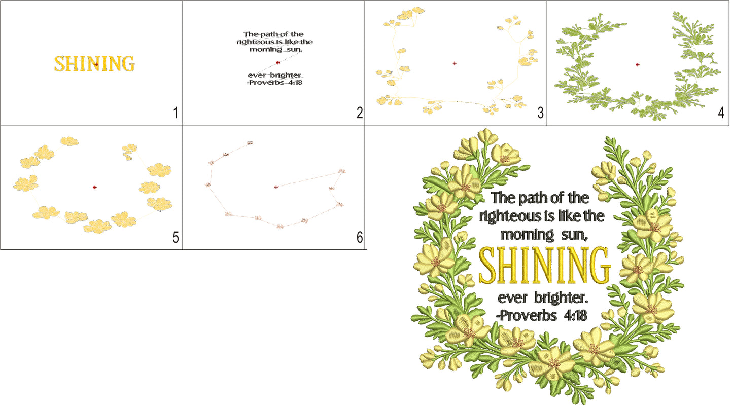 🌅✨ The Path of the Righteous – Proverbs 4:18 Embroidery Design ✨🌅