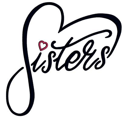 Sisters Heart Love Applique Machine Embroidery Design Digitized Pattern