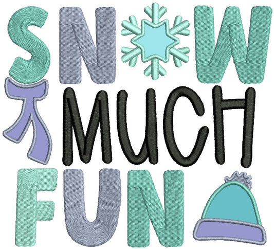 Snow Much Fun Snowflake Christmas Tree Applique Machine Embroidery Design Digitized Pattern