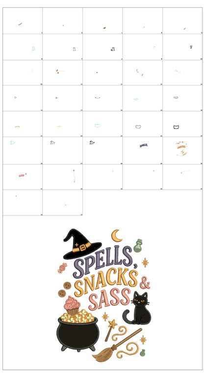 Witch's Cauldron Halloween Machine Embroidery Design - Applique