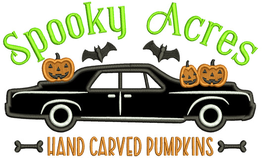 Spooky Acres Hand Carved Pumpkins Halloween Applique Machine Embroidery Design Digitized Pattern