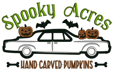 Spooky Acres Hand Carved Pumpkins Halloween Applique Machine Embroidery Design Digitized Pattern