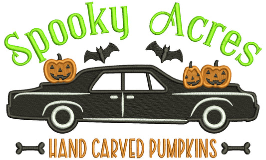 Spooky Acres Hand Carved Pumpkins Halloween Filled Machine Embroidery Design Digitized Pattern