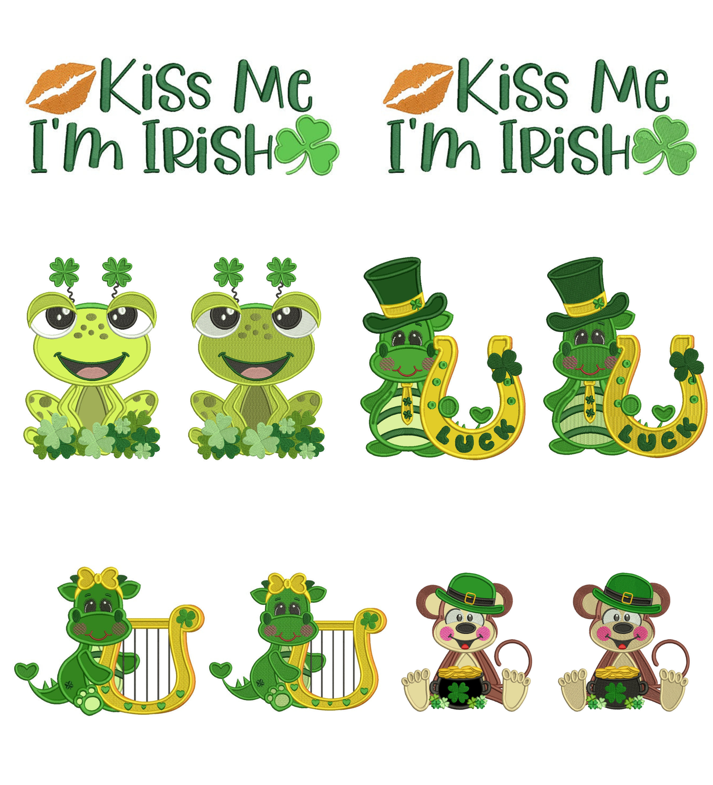 🍀 St. Patrick’s Day Ultimate Embroidery Bundle #3 – 10 Designs, 2 Formats Each