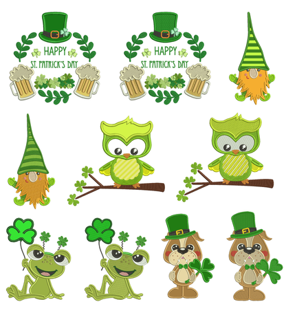 🍀 St. Patrick’s Day 2-in-1 Power Pack #4 – 10 Embroidery Designs (Appliqué & Fully Filled)