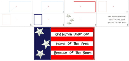 One Nation Under God Home of the Free Because of the Brave Patriotic Independence Day 4th of July Applique Machine Embroidery Design Digitized Pattern
