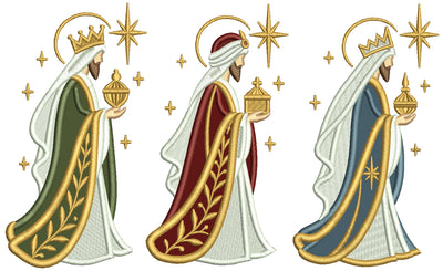 Three Wise Men Nativity Scene Machine Embroidery Design - Applique Pattern