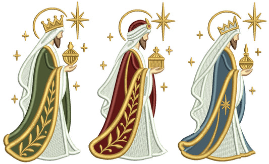 Three Wise Men Nativity Scene Machine Embroidery Design - Applique Pattern
